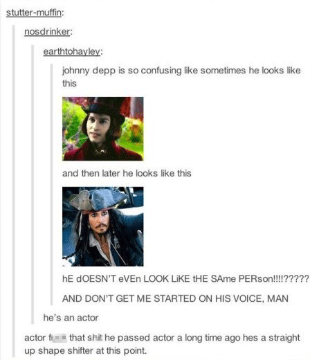 Johnny Deep and his various personalities