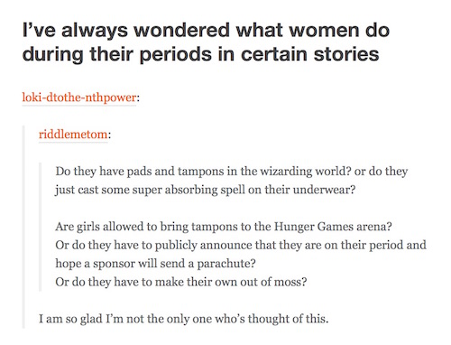 What happens to the girls’s periods in the movies