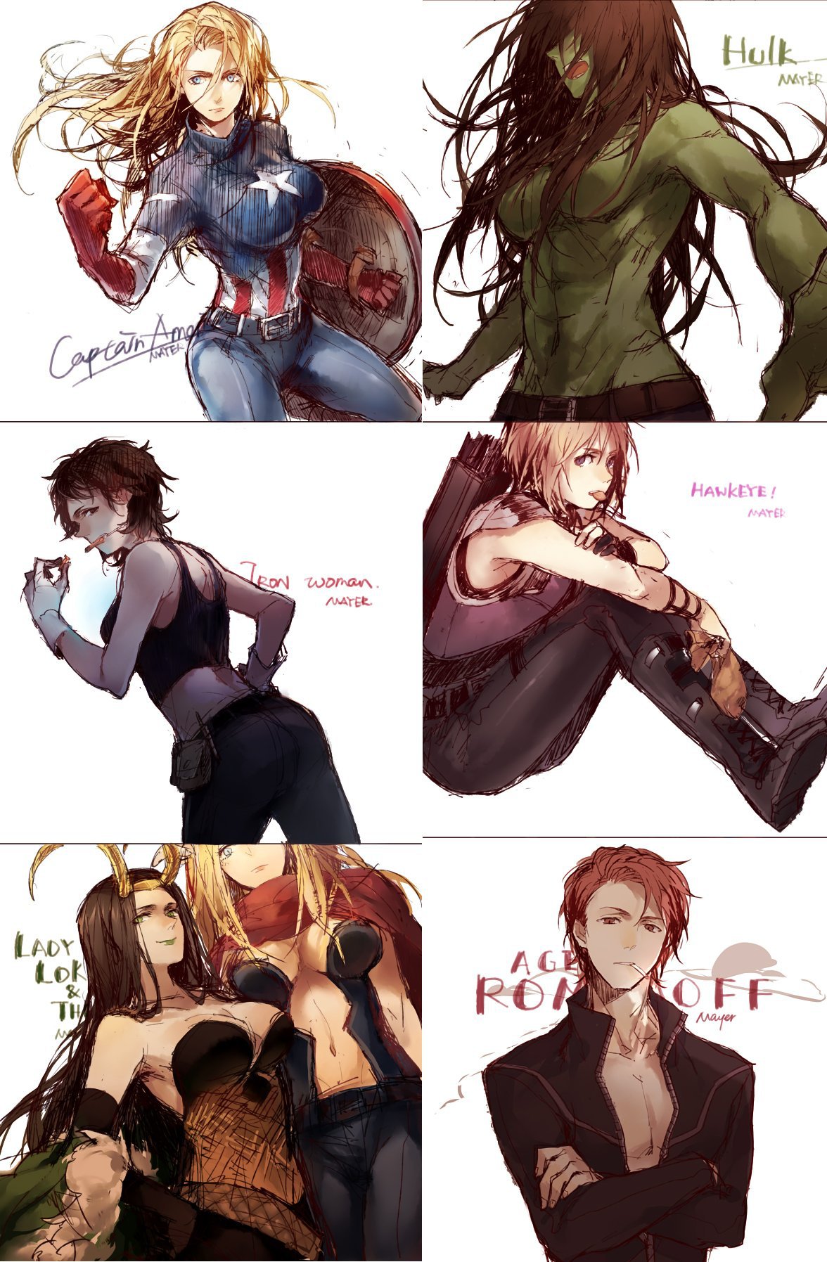 Genderswapped Avengers