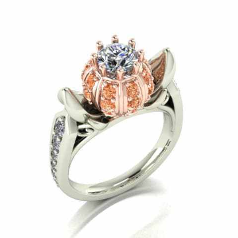 This White And Orange Diamond Encrusted Ring Is Obviously Inspired By Cinderella