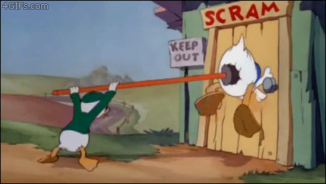 Does he not see the keep out sign