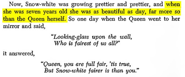Snow White is actually a 7-year-old
