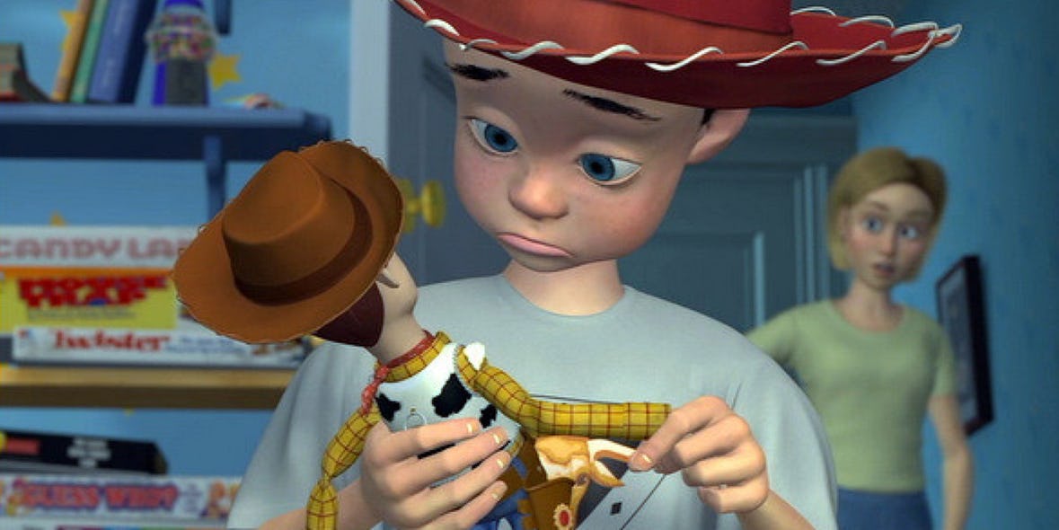 Andy's mom is a toy abandoner