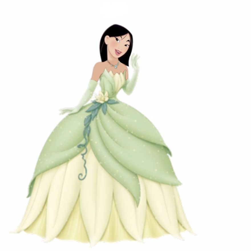 Mulan in Tiana’s Dress