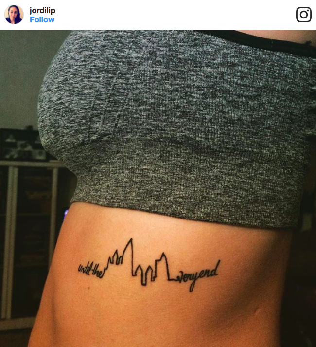 This Hogwarts Skyline With a James Potter Quote