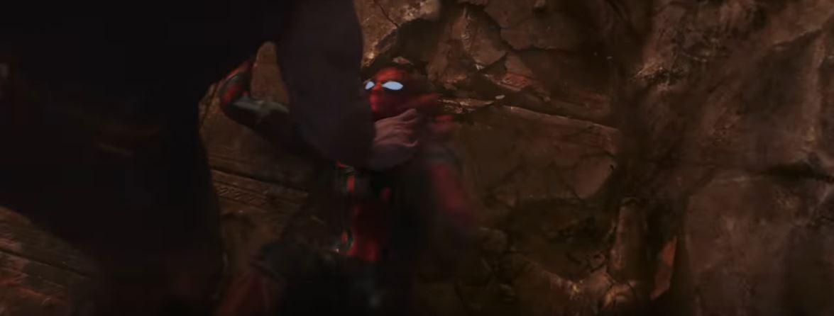 Thanos Knocking the Wind Out of Spider-Man