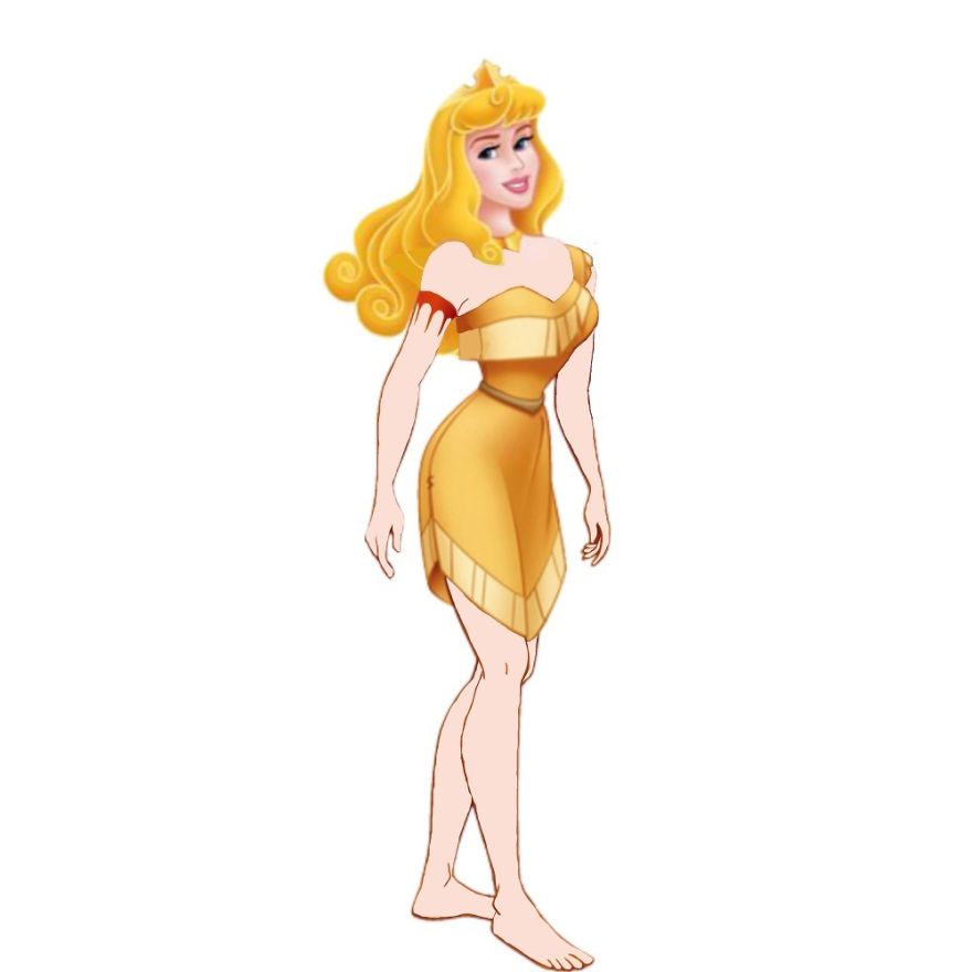 Aurora in Pocahontas’ Dress