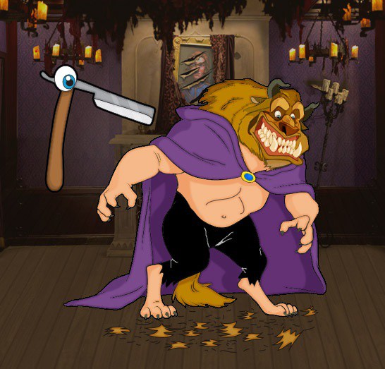 Beast shaves to look more like a human
