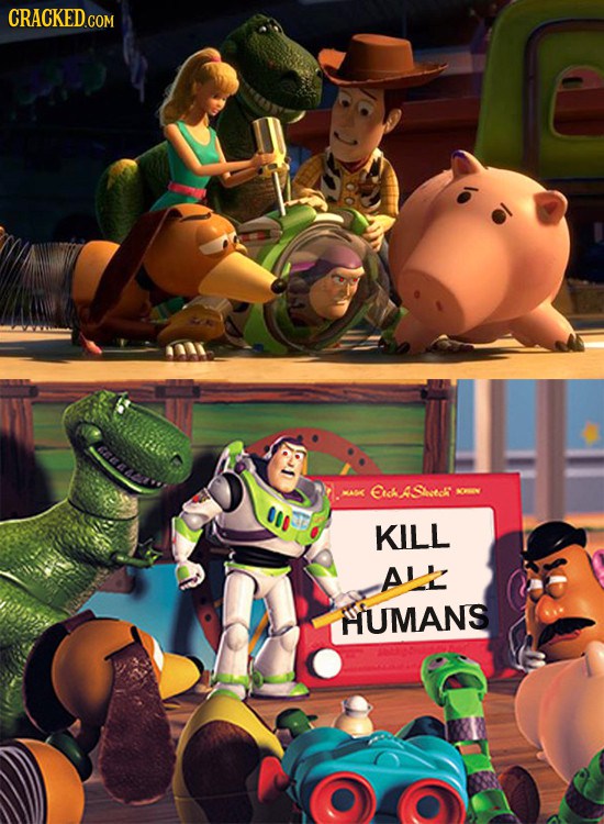 Buzz is turned into a murderous human-hater after having his setting adjusted