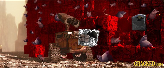 Wall-E like to make human trash blocks