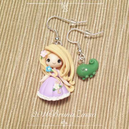 Rapunzel and Pascal Chibi Earrings