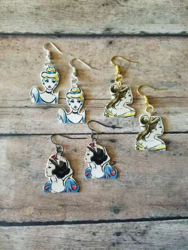 Duct Tape Vintage Disney Princess Earrings