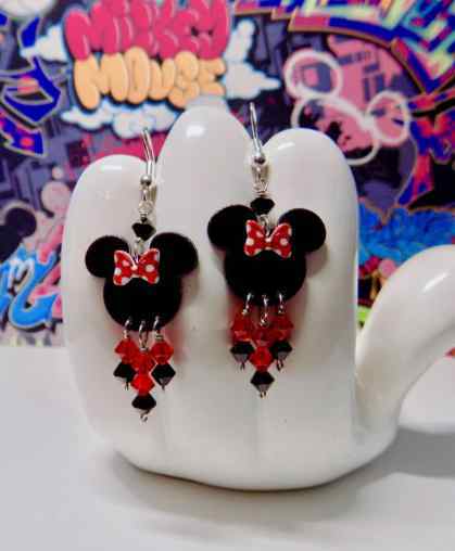 Minnie Mouse Bow Dangle Earrings