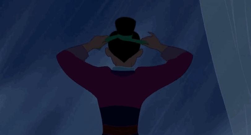 Mulan’s skillful bun-tying abilities