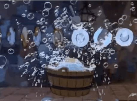 And their bubbly scrubbing session