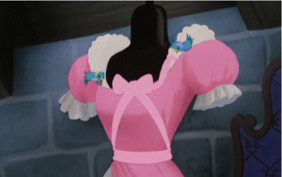 Cinderella’s taut ball gown bow