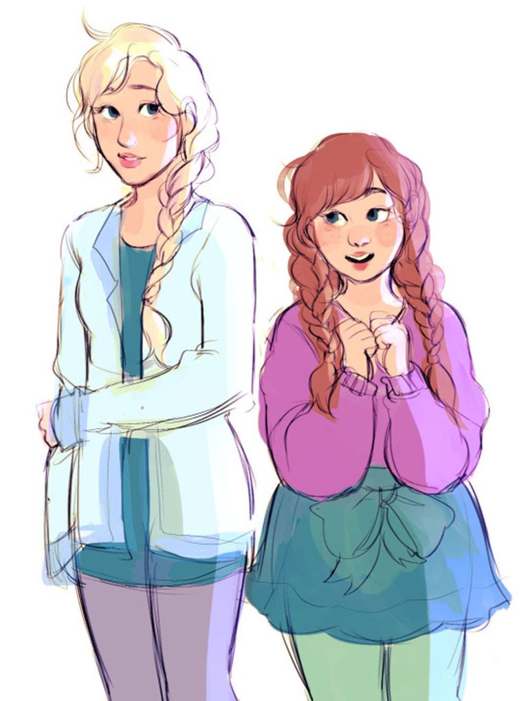 Elsa and Anna from Frozen