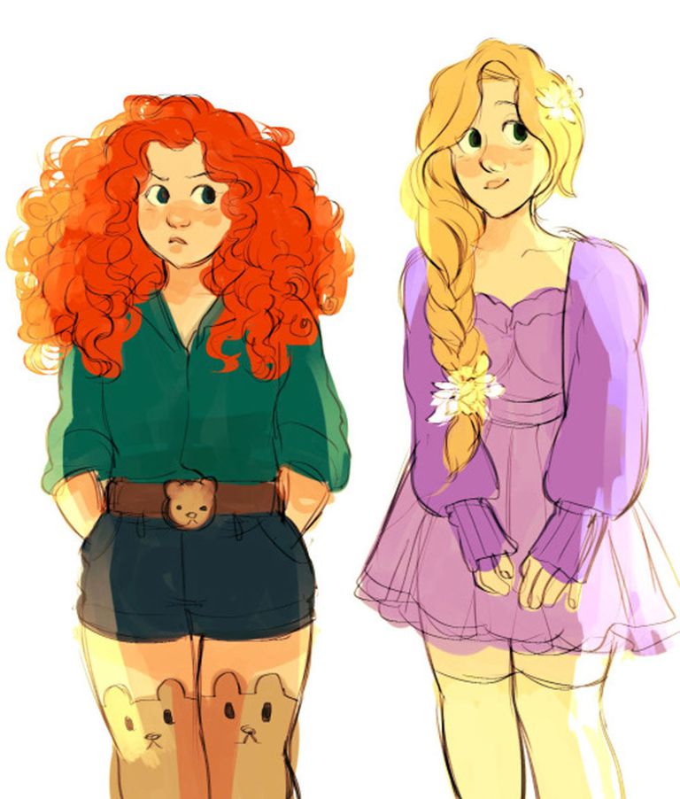 Merida and Rapunzel from Brave and Tangled