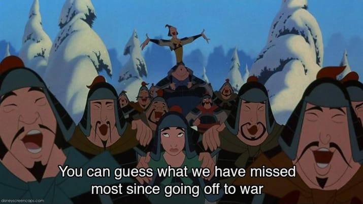 You can guess what we have missed most since going off to war