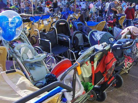 You can't bring in a stroller larger than 36 inches by 52 inches