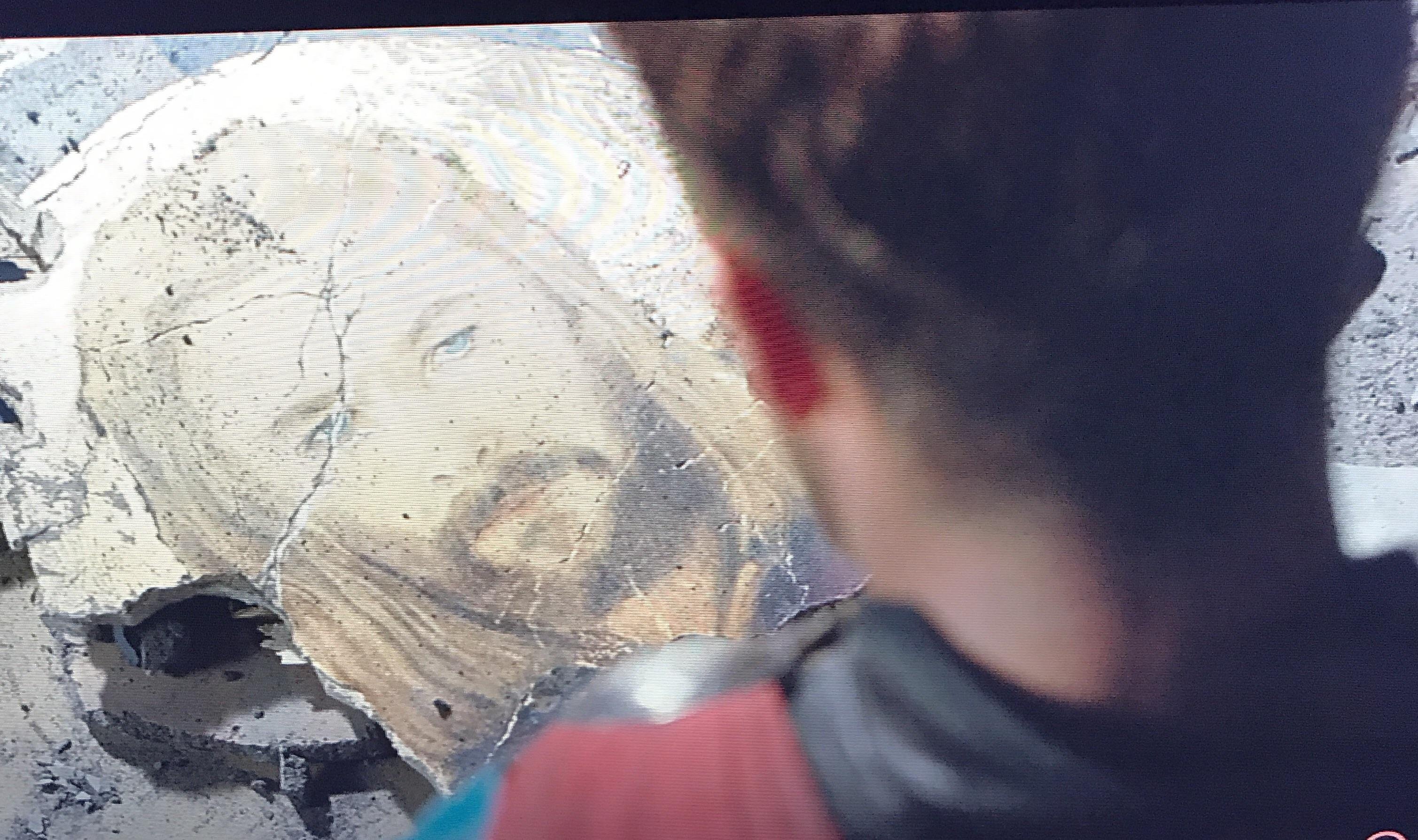 The important part though is how the mural fell down on the ground