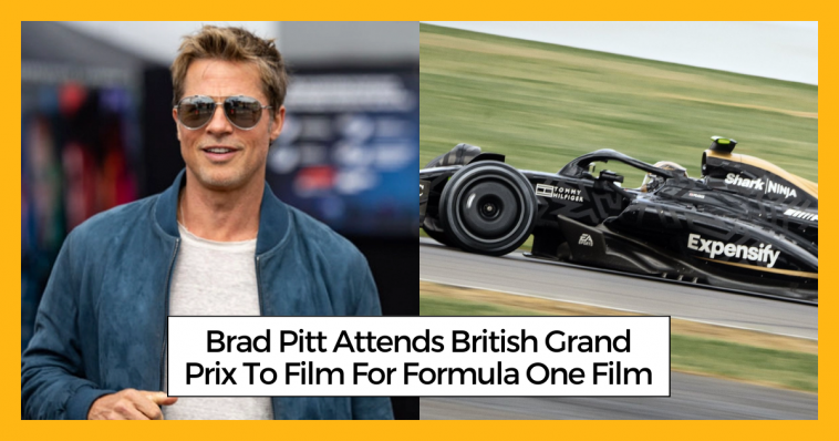 Brad Pitt Attends British Grand Prix To Film For Formula One Film